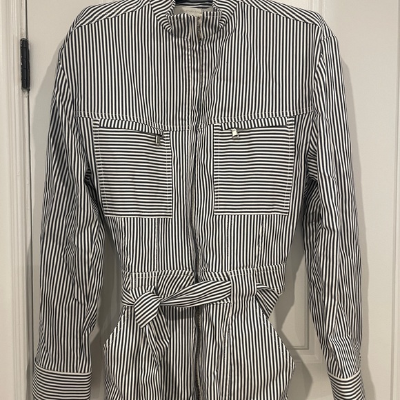 Jonathan simkhai one piece striped denim jumper with zippers size 4 - Picture 3 of 11